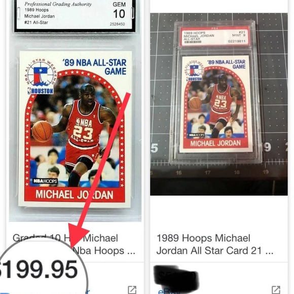 1989 Hoops Jordan All Star Gem Mint 10 Card #21 - Picture 3 of 3